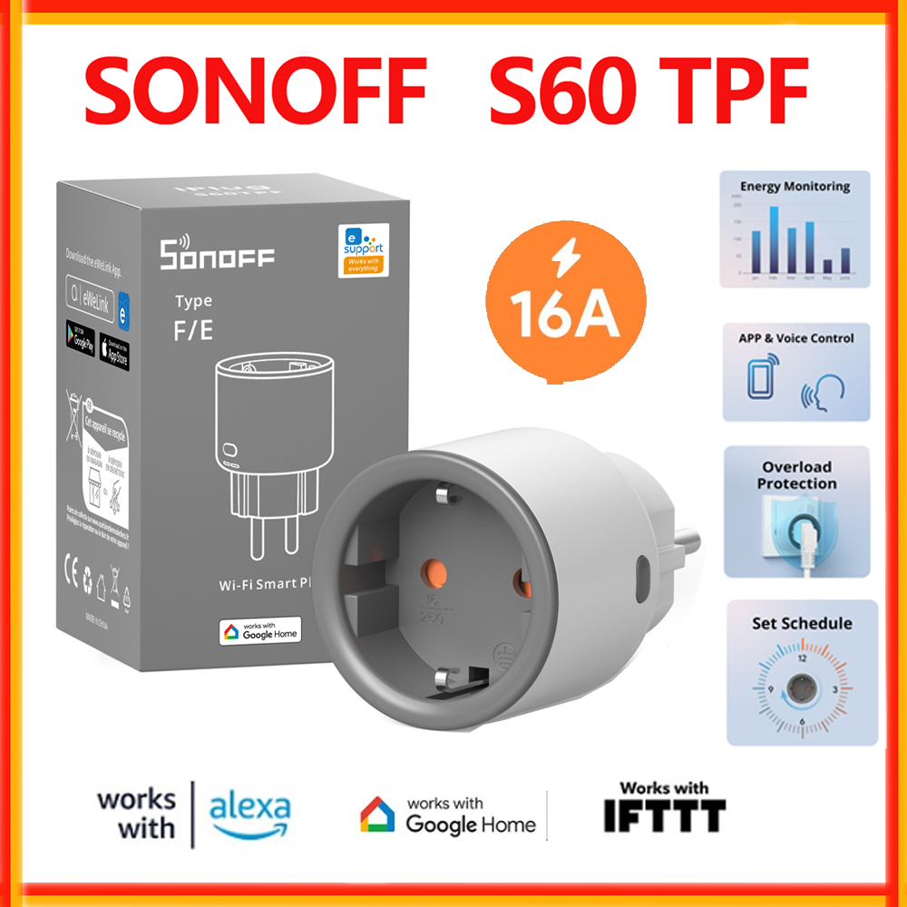 SONOFF S60 TPF EU Wifi Smart P - Sonoff Basic Switch recension och pris
